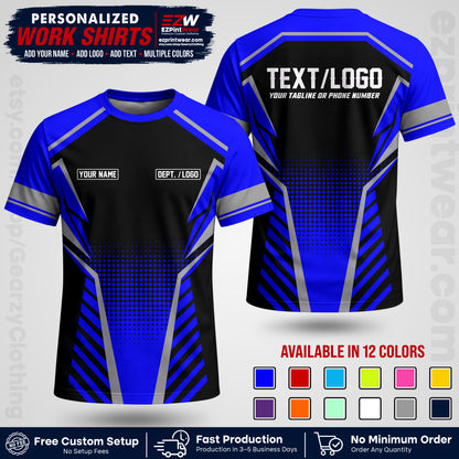 Custom All Over Print Work Uniform Shirt with Name, Logo & Text | Custom Hawaiian Shirt | Company Shirt | Employee Uniform UNF14