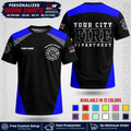 Custom Fire Department Shirt with Name, City Logo & Text | Firefighter Uniform | Button Up Work Shirt FF04