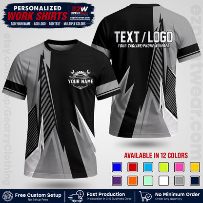 Custom Mechanic Work Shirt with Name, Logo & Text | Auto Shop Uniform | Workwear MCN 01