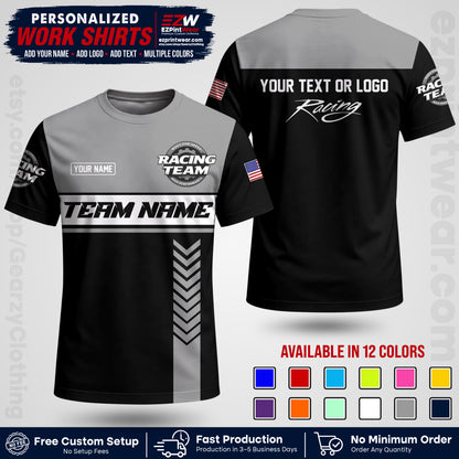 Custom Racing Shirt with Name, Logo & Text | Race Team Uniform | Crew Apparel RC02