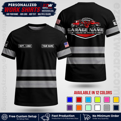 Custom Towing Workwear Uniform | Personalized Tow Truck Shirt | Non-Reflective Safety Stripe Apparel | Custom Towing Shirt | Tow Truck Apparel TW03