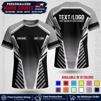Custom All Over Print Work Uniform Shirt with Name, Logo & Text | Custom Hawaiian Shirt | Company Shirt | Employee Uniform UNF14