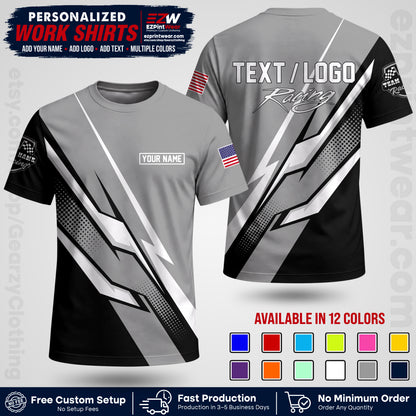 Custom Racing Shirt with Name, Logo & Text | Race Team Uniform | Crew Apparel RC01
