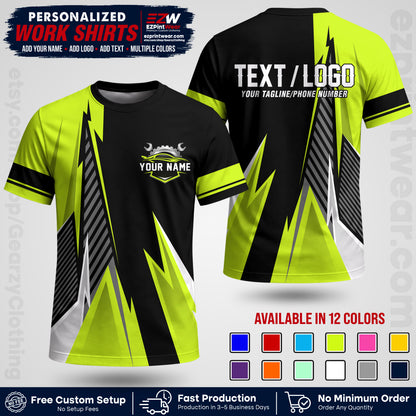 Custom Mechanic Work Shirt with Name, Logo & Text | Auto Shop Uniform | Workwear MCN 01