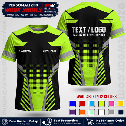 Custom All Over Print Work Uniform Shirt with Name, Logo & Text | Custom Hawaiian Shirt | Company Shirt | Employee Uniform UNF06