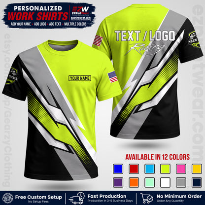 Custom Racing Shirt with Name, Logo & Text | Race Team Uniform | Crew Apparel RC01