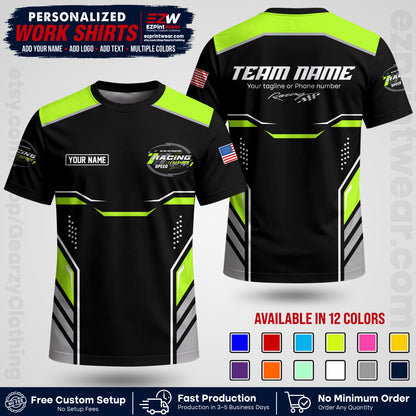 Custom Racing Shirt with Name, Logo & Text | Race Team Uniform | Crew Apparel RC10