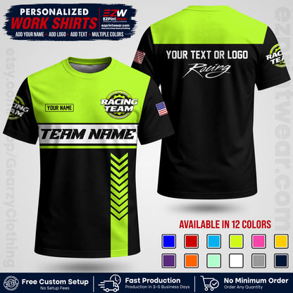 Custom Racing Shirt with Name, Logo & Text | Race Team Uniform | Crew Apparel RC02