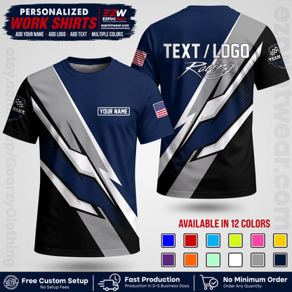 Custom Racing Shirt with Name, Logo & Text | Race Team Uniform | Crew Apparel RC01