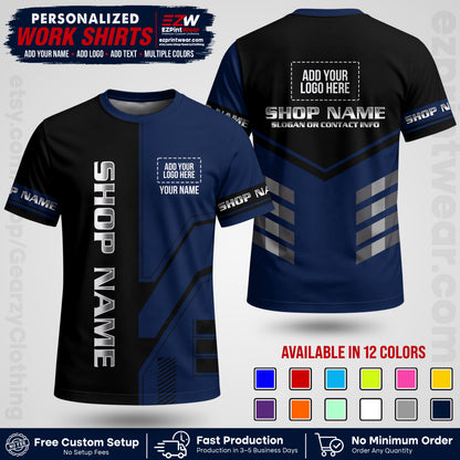 Custom All Over Print Work Uniform Shirt with Name, Logo & Text | Custom Hawaiian Shirt | Company Shirt | Employee Uniform UNF11