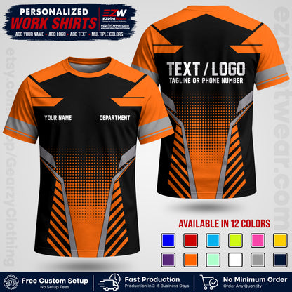 Custom All Over Print Work Uniform Shirt with Name, Logo & Text | Custom Hawaiian Shirt | Company Shirt | Employee Uniform UNF06
