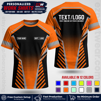 Custom All Over Print Work Uniform Shirt with Name, Logo & Text | Custom Hawaiian Shirt | Company Shirt | Employee Uniform UNF14