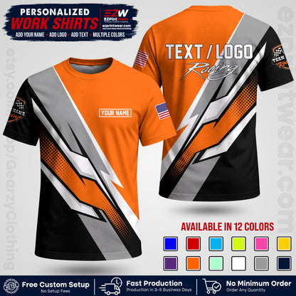 Custom Racing Shirt with Name, Logo & Text | Race Team Uniform | Crew Apparel RC01