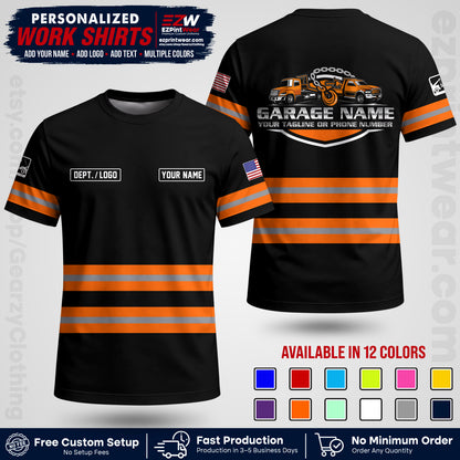 Custom Towing Workwear Uniform | Personalized Tow Truck Shirt | Non-Reflective Safety Stripe Apparel | Custom Towing Shirt | Tow Truck Apparel TW03