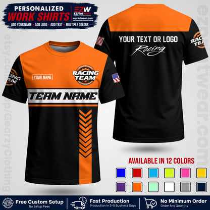 Custom Racing Shirt with Name, Logo & Text | Race Team Uniform | Crew Apparel RC02