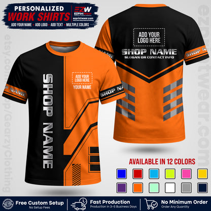 Custom All Over Print Work Uniform Shirt with Name, Logo & Text | Custom Hawaiian Shirt | Company Shirt | Employee Uniform UNF11