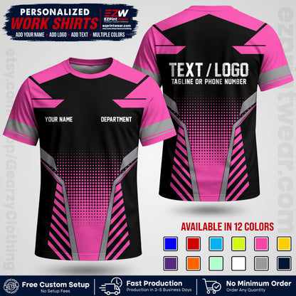 Custom All Over Print Work Uniform Shirt with Name, Logo & Text | Custom Hawaiian Shirt | Company Shirt | Employee Uniform UNF06