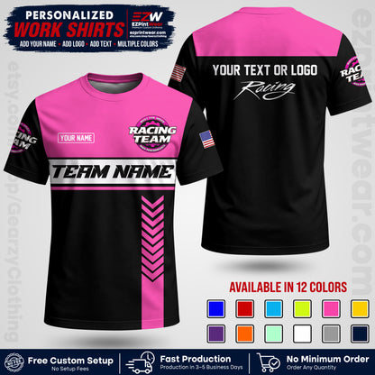 Custom Racing Shirt with Name, Logo & Text | Race Team Uniform | Crew Apparel RC02