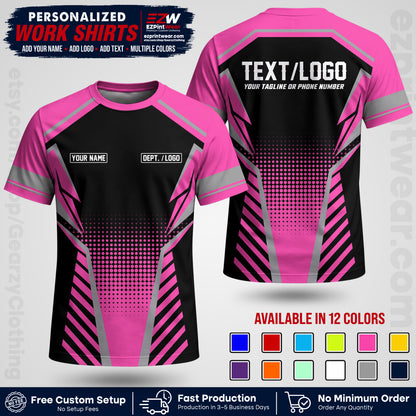 Custom All Over Print Work Uniform Shirt with Name, Logo & Text | Custom Hawaiian Shirt | Company Shirt | Employee Uniform UNF14