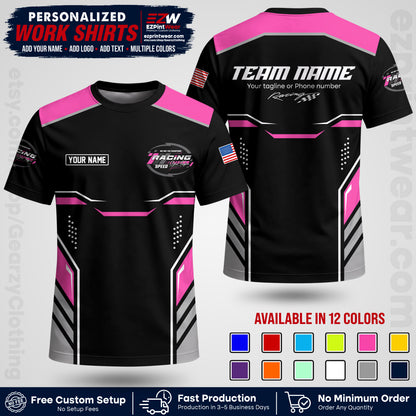 Custom Racing Shirt with Name, Logo & Text | Race Team Uniform | Crew Apparel RC10
