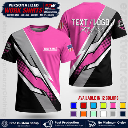 Custom Racing Shirt with Name, Logo & Text | Race Team Uniform | Crew Apparel RC01