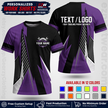Custom Mechanic Work Shirt with Name, Logo & Text | Auto Shop Uniform | Workwear MCN 01