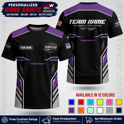 Custom Racing Shirt with Name, Logo & Text | Race Team Uniform | Crew Apparel RC10