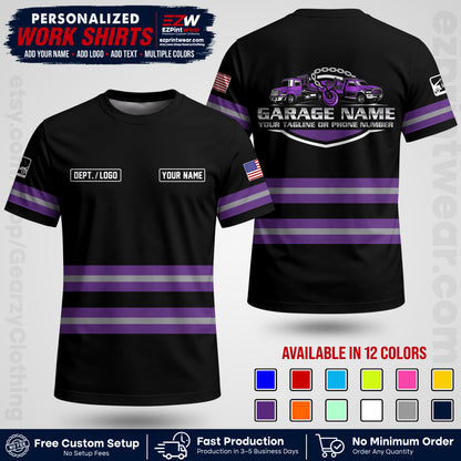 Custom Towing Workwear Uniform | Personalized Tow Truck Shirt | Non-Reflective Safety Stripe Apparel | Custom Towing Shirt | Tow Truck Apparel TW03