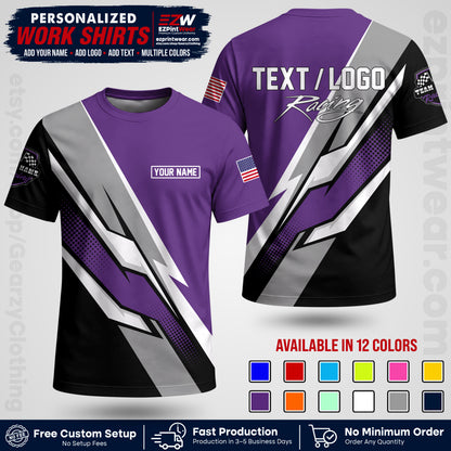 Custom Racing Shirt with Name, Logo & Text | Race Team Uniform | Crew Apparel RC01