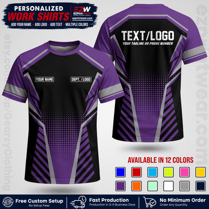 Custom All Over Print Work Uniform Shirt with Name, Logo & Text | Custom Hawaiian Shirt | Company Shirt | Employee Uniform UNF14