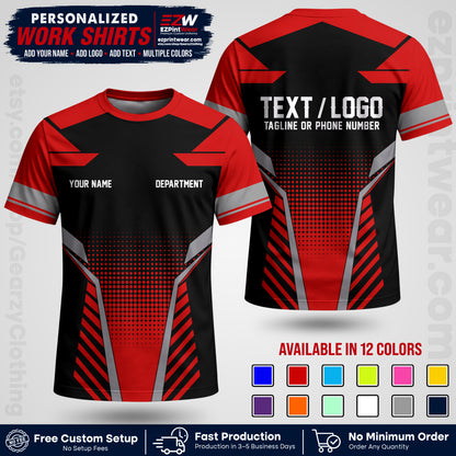 Custom All Over Print Work Uniform Shirt with Name, Logo & Text | Custom Hawaiian Shirt | Company Shirt | Employee Uniform UNF06