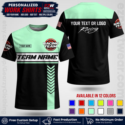 Custom Racing Shirt with Name, Logo & Text | Race Team Uniform | Crew Apparel RC02