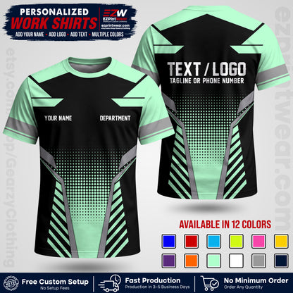 Custom All Over Print Work Uniform Shirt with Name, Logo & Text | Custom Hawaiian Shirt | Company Shirt | Employee Uniform UNF06