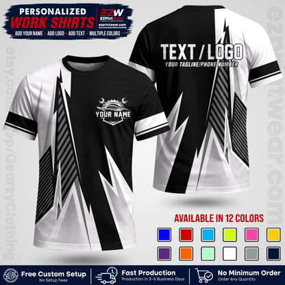 Custom Mechanic Work Shirt with Name, Logo & Text | Auto Shop Uniform | Workwear MCN 01