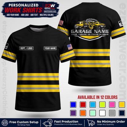 Custom Towing Workwear Uniform | Personalized Tow Truck Shirt | Non-Reflective Safety Stripe Apparel | Custom Towing Shirt | Tow Truck Apparel TW03