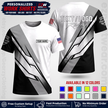 Custom Racing Shirt with Name, Logo & Text | Race Team Uniform | Crew Apparel RC01