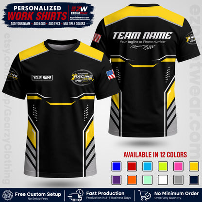 Custom Racing Shirt with Name, Logo & Text | Race Team Uniform | Crew Apparel RC10