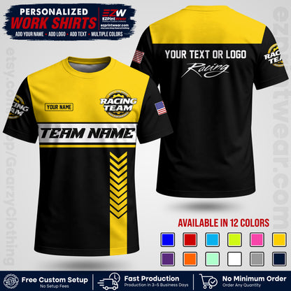 Custom Racing Shirt with Name, Logo & Text | Race Team Uniform | Crew Apparel RC02
