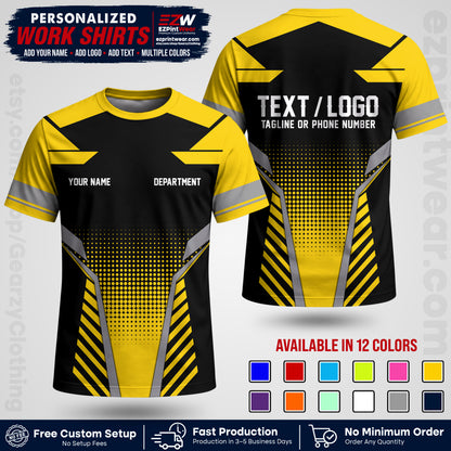 Custom All Over Print Work Uniform Shirt with Name, Logo & Text | Custom Hawaiian Shirt | Company Shirt | Employee Uniform UNF06