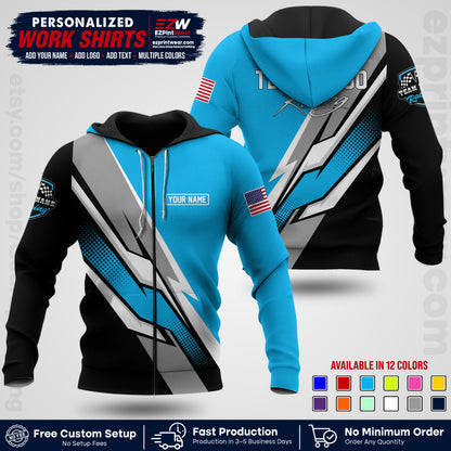 Custom Racing Shirt with Name, Logo & Text | Race Team Uniform | Crew Apparel RC01