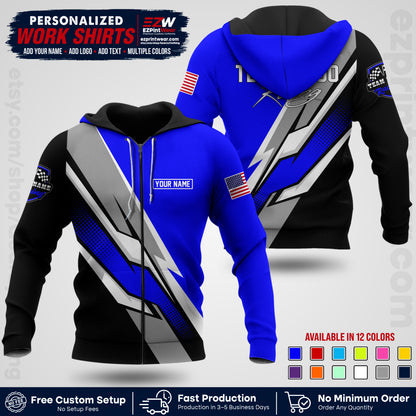 Custom Racing Shirt with Name, Logo & Text | Race Team Uniform | Crew Apparel RC01