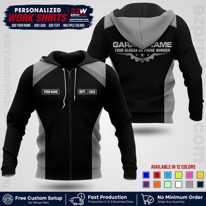 Custom Mechanic Work Shirt with Name, Logo & Text | Auto Shop Uniform | Workwear MCN 06