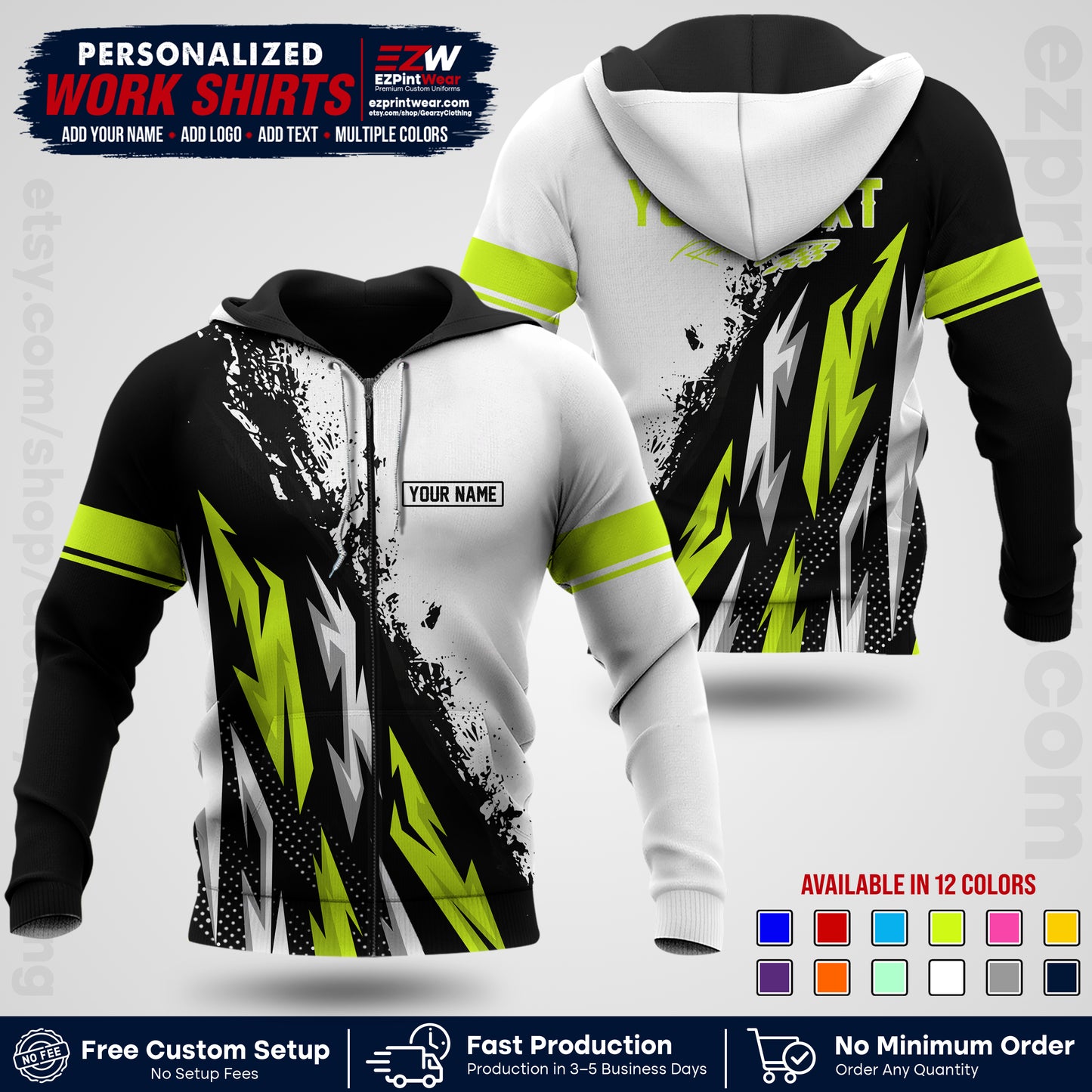 Custom Racing Shirt with Name, Logo & Text | Race Team Uniform | Crew Apparel RC08