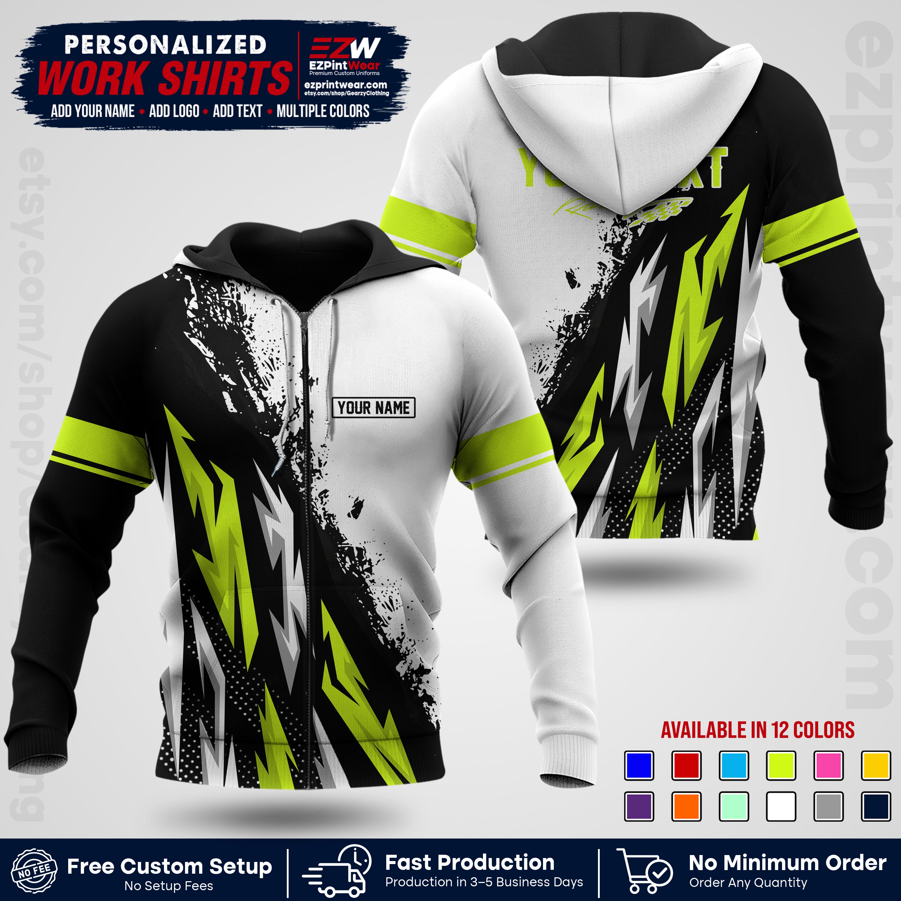 Custom Racing Shirt with Name, Logo & Text | Race Team Uniform | Crew Apparel RC08