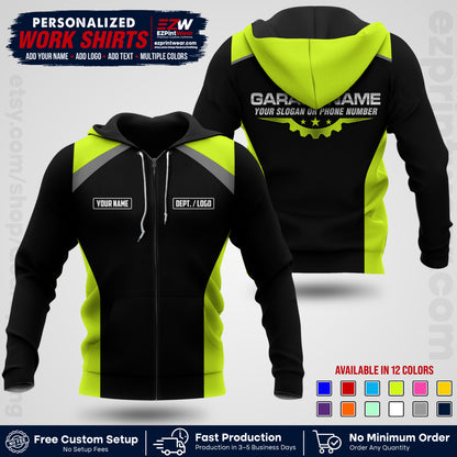 Custom Mechanic Work Shirt with Name, Logo & Text | Auto Shop Uniform | Workwear MCN 06