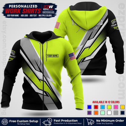 Custom Racing Shirt with Name, Logo & Text | Race Team Uniform | Crew Apparel RC01