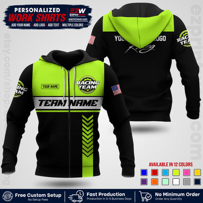 Custom Racing Shirt with Name, Logo & Text | Race Team Uniform | Crew Apparel RC02