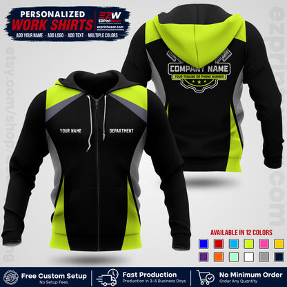 Custom Mechanic Work Shirt with Name, Logo & Text | Auto Shop Uniform | Workwear MCN 08