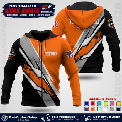 Custom Racing Shirt with Name, Logo & Text | Race Team Uniform | Crew Apparel RC01