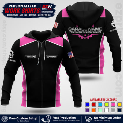 Custom Mechanic Work Shirt with Name, Logo & Text | Auto Shop Uniform | Workwear MCN 07
